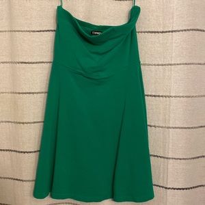 green strapless dress